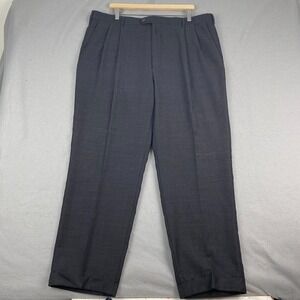 Zanella Bennett Dress Pants Mens 40x30 Gray Wool double Pleated Cuffed
